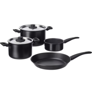 6-piece cookware set, black